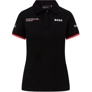 Fuel For Fans Porsche Motorsport Team-Poloshirt für Damen – Schwarz – Größe: XL - XL