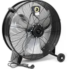 Wiltec Trommelventilator Ø60cm 180W Bodenventilator Standventilator Luftkühler, Ventilator, Schwarz, Silber