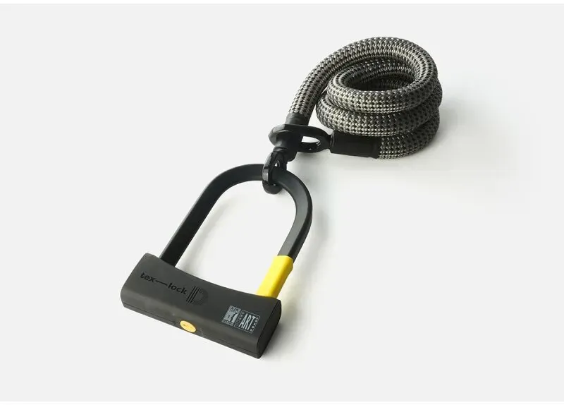 Tex-Lock Bügelschloß mit Textilseil Eyelet 120 D-lock electric grey