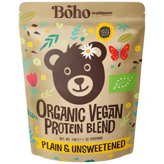 Boho Bio Veganes Proteinpulver (1kg) - ohne Süßungsmittel, ohne Aromen, ohne Gluten, Laktosefrei, Mehrkomponenten Vegan Protein