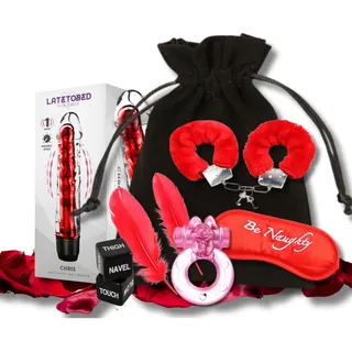 Super Sexy Anfängerset Sex Toyset für Paare Set Erotik Erotische Box Paarzeit Geschenkbox Sexspielzeug für Paare 8 Teile Überraschungspaket SEXY WOCHENENDE Paar Vibrator Penisring Handschellen Federn