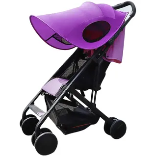 Sonnensegel Kinderwagen Universal Sonnenverdeck UV Schutz Verstellbar Sonnenschirm Wasserdicht Sonnenabdeckung Faltbar Sonnenblende Atmungsaktiv Schattenflügel für Baby Sportwagen Buggy Outdoor Lila