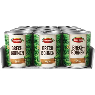 Beste Ernte Brechbohnen 455 g Abtropfgewicht, 12er Pack