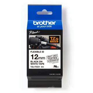 Brother TZe-FX231 laminiert schwarz auf weiß 1,2cm x 8m