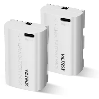 VILTROX T LP-E6 2 Pack Kamera-Akku Battery Wiederaufladbarer Akkupack 2400mAh USB-C für Canon 5D Markll 5DS 5DSR 5D Markll 6DMarkll EOS6D 7DMarkll 7D EOS60D 60DA 70D 80D 90D EOS-R EOS R5 EOS R6