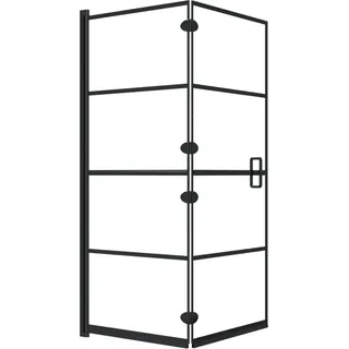 vidaXL Faltbare Duschkabine ESG 120x140 cm Schwarz