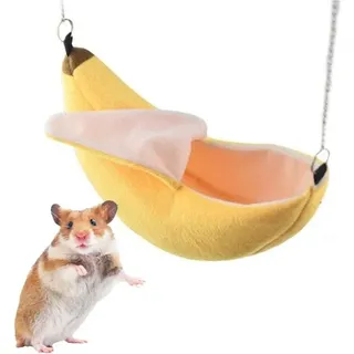 Bananen-Hamsterbett-Haus-Hängematte für kleine Tiere, warmer Nistkasten, Hamsterkäfig-Zubehör für Zuckerhamster-Kleintiere