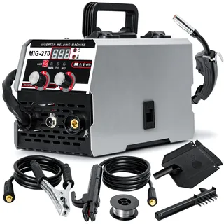 Fülldraht Schweißgerät Ohne Gas 20-250A 220V Inverter Schweißgerät 3 in 1 MIG/ARC/Lift TIG Schutzgas Schweissgerät mit 140 Ampere Inverter, Draht, MIG Schweißpistole für Metallbearbeitung