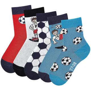 H.I.S. Socken H.I.S, Kinder, Gr. 35-38, bunt, Polyamid, Baumwolle, Elasthan, unifarben, elastisch, Socken Lange Socke Socken Strümpfe, mit Fußballmotiven