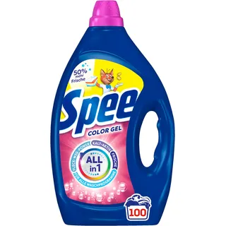 Spee Gel Color (100 Waschladungen), Flüssigwaschmittel mit 4 in 1 Formel, Waschmittel vereint Reinheit, Strahlkraft, Frische & Nachhaltigkeit, 20° - 60° C