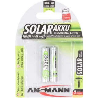 Ansmann Solar Micro AAA 550 mAh maxE 2er Pack perfekt für Solarleuchten