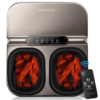 Mountrax Fußmassagegerät mit Wärme, Elektrisches Fußmassagegerät bei Plantarfasziitis und Neuropathie, 3D-Kneten, Rollen & Luftkompression, Geschenk für Männer/Frauen/Oma und Opa, Bis Schuhgröße 46