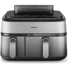 Philips Steam Airfryer Dual Basket NA555/00, Fritteuse, Grau, Silber
