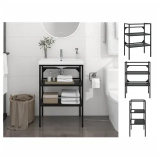 vidaXL Badezimmer Waschtischgestell Schwarz 59x38x83 cm Eisen