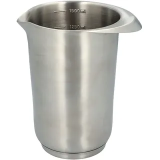 Rühr- und Servierbecher – Birkmann – silber, 1,5 L, Edelstahl, mit Griff, Ausgießer & Skalierung, Anti-Rutsch-Boden, hitzebeständig, Rührbecher & Mixbecher