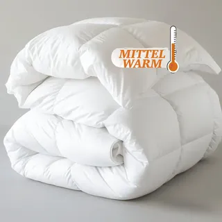 knerst Ganzjahres Bettdecke 135x200 - Federbettdecke Decke mit Daunen & Federn - Ganzjahresdecke Waschbar & Atmungsaktiv - Daunendecke