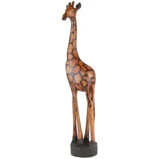 Afrika-Deko Afrikafigur Holzgiraffe Samia Authentische Afrika Deko Einzigartige Holzfigur, Handarbeit aus SIMBABWE sehr hochwertige Holz Giraffe braun 50 cm
