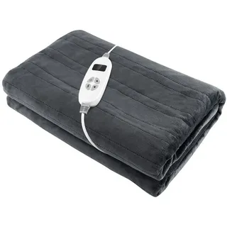 Costway Heizdecke 9 Heizstufen 20-46°C, Beheizbare Decke 9H Timer, Elektrische Wärmedecke waschbar für Schlafzimmer Büro (181x136cm, Grau)