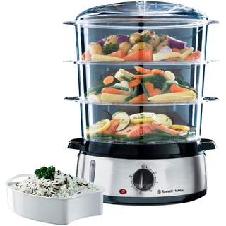 RUSSELL HOBBS 19271-56 COOK@HOME Dampfgarer, 800 Watt, Edelstahl, inkl. Timer