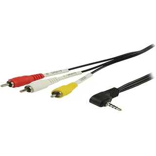 Valueline AV-Kabel, AV-Klinkenstecker auf 3X Cinch-Stecker (3,5 mm, 1m) schwarz