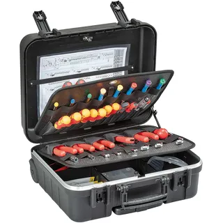 gt line GT Werkzeugkoffer Boxer WH PTS (ohne Inhalt, Werkzeugbox, Koffer mit Rollen + Teleskopgriff, Werkzeugtrolley inkl. Werkzeugtafeln, Dokumentenfach, Volumen 26,1 L) 488034