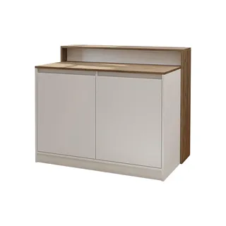 roomart Kücheninsel CORTADO 120 cm Braun/Weiß