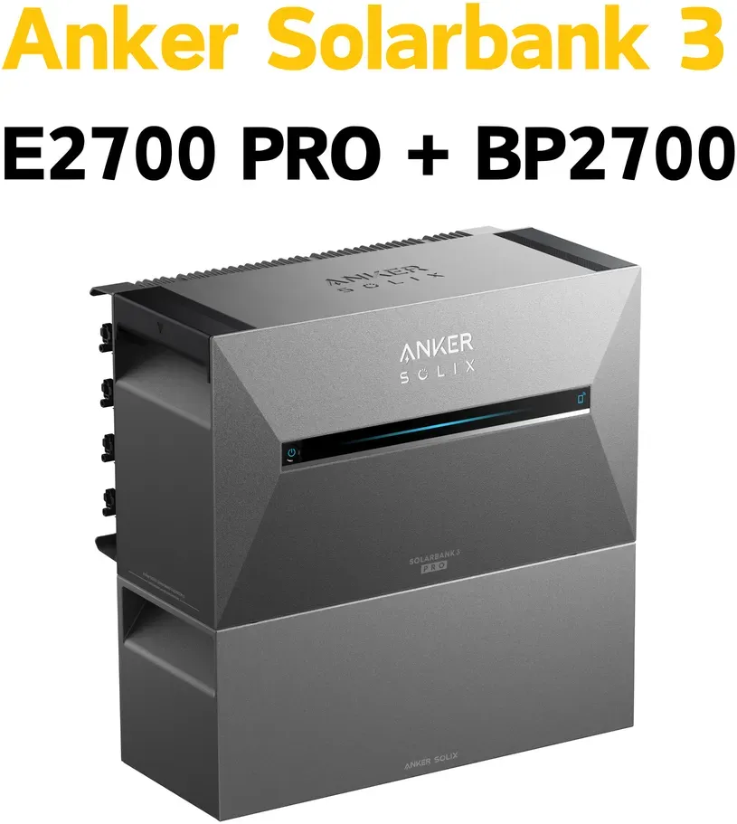 Anker SOLIX Solarbank 3 E2700 PRO Solarspeicher Balkonkraftwerk Stromspeicher - Solarbank 3 E2700 PRO + BP2700