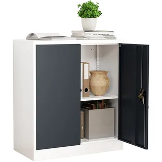 VCM Malivo Aktenschrank 2fach 80 x 40 x 180 schwarz