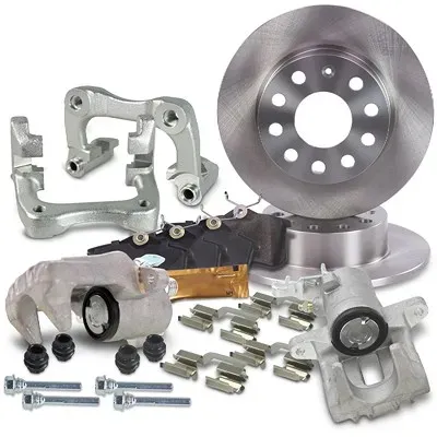 Atec 2x Bremsscheibe +Beläge +Bremssättel Hinterachse [Hersteller-Nr. 40841936] für Audi, Seat, Skoda, VW