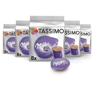 Tassimo Kapseln, 40 Milka Kakao Kapseln, 5er Pack, 5 x 8 Getränke