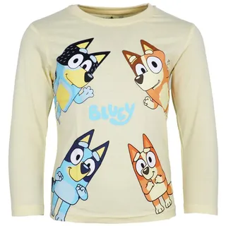 Bluey Langarmshirt Bluey Bingo Kinder Langarmshirt langarm Shirt Gr. 92 bis 116, 100% Baumwolle gelb 98