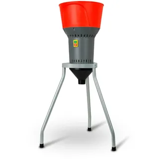 Eberth Elektrische Getreidemühle mit Standfuß, 1300 Watt Elektromotor, 13L Einfülltrichter, 400 kg/h, Schrotmühle mit Edelstahlklinge, fünf Siebe inkl.,