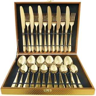 Magicpro Besteck Set, Gold Besteck Set, Edelstahl Set Service Für 6 Personen, 24