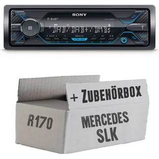 JUST SOUND best choice for caraudio Autoradio Radio Sony DSX-A510BD - DAB+ | Bluetooth | MP3/USB - Einbauzubehör - Einbauset passend für Mercedes SLK R170 - justSOUND