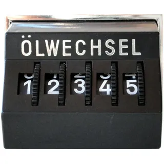 HR Autocomfort Anzeigegerät Mechanischer Kilometerzähler ÖLWECHSEL Kilometer Zähler Rändelrädchen schwarz