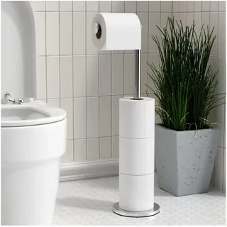 LuxusKollektion Badaccessoire-Set Toilettenpapierhalter stehend Edelstahl ohne Bohren, Klopapierhalter