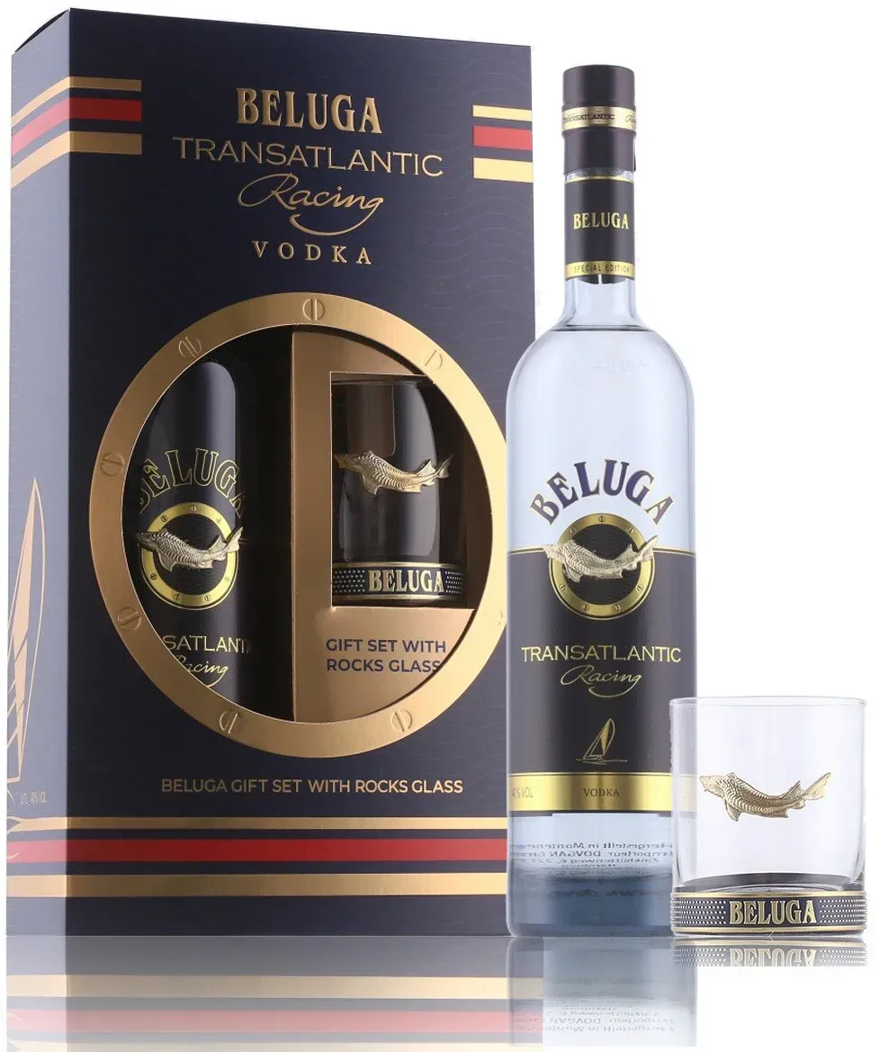 Beluga Transatlantic Racing Vodka 40% Vol. 0,7l in Geschenkbox mit Glas