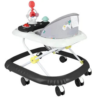 Lauflernhilfe für Jungen und Mädchen,Baby Gehfrei Lauflernwagen mit Spielcenter,Geräuscharm, Anti-Rollover, Lernspiele ab 6 Monaten, max. 15 kg (67 x 72 x 92 cm – Schwarz)