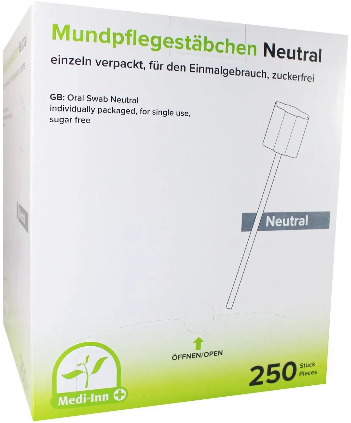 Medi-Inn Mundpflegestäbchen zuckerfrei zur Mundpflege Neutral / 250 Stück