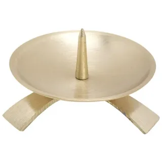 Nklaus Dreifußleuchter Ø9,5cm mit Dorn Gross Messing Gold Kerzenleuchter Altarleuchter 10705