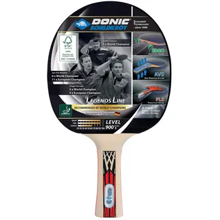 Donic Schildkröt Donic Schildkröt, Tischtennisschläger Legends 900 FSC, AVS, PLS & Ergo-Griff, 2,1 mm Schwamm, FSC Holz, Spinmax - ITTF Belag, 754426