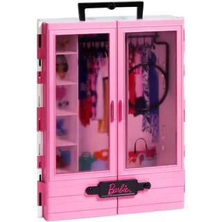 Barbie Puppenzubehör Tragbarer Kleiderschrank Pink GBK11