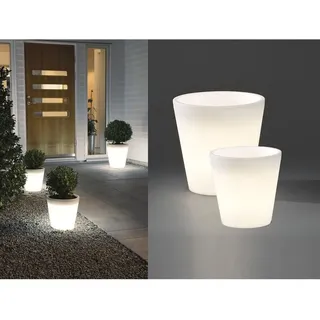 Beleuchteter Pflanzkübel Set Outdoor led Blumentopf ø 28cm & 37cm Terrassenlampe