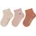 Baby 3er Pack Punkte Baby und Kinder-Socken im 3er Pack mit Umschlag Innenfrottee Punkte Blume Rippen-Motive Cremeweiß Größe 22 22