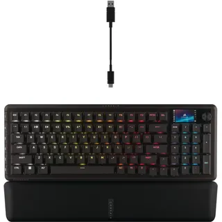 Corsair Vanguard PRO 96 Hall-Effekt Gaming Tastatur - 96% Formfaktor, LCD-Bildschirm, Elgato Stream Deck Integration, 8000Hz Polling, MGX Hyperdrive - Schwarz