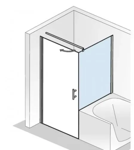 HSK Favorit Nova verkürzte Seitenwand für Drehtür, Größe: 80 x 170 cm (B/H), 153180-01-50, Duschkabine: Alu-silbermatt: ESG klar