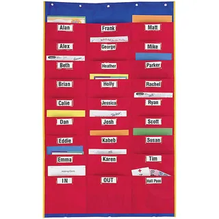 Learning Resources Ordnungshelfer Organiser, Ab 3 Jahren, Wandtaschen mit 27 Fächern und abwischbaren Etiketten, Fördert Organisation im Klassenzimmer und Büro, 72 x 114 cm