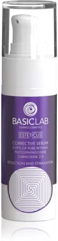 BasicLab Dermocosmetics Esteticus verfeinerndes Serum zum vereinheitlichen der Hauttöne 0.07% Pure Retinal 30 ml