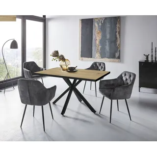 Hela »CLEO Tischgruppe Bestseller«, (Set, 5 tlg., 1 Tisch / 4 Stühle), Schalenstühle Tisch Wohnzimmer Esszimmer