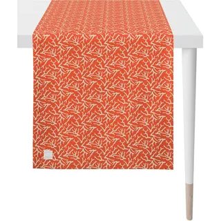 Tischläufer APELT "3970 Outdoor, Sommerdeko, Sommer", orange (orange, sand), B:46cm L:135cm, Polyester, Tischdecken, Jacquardgewebe